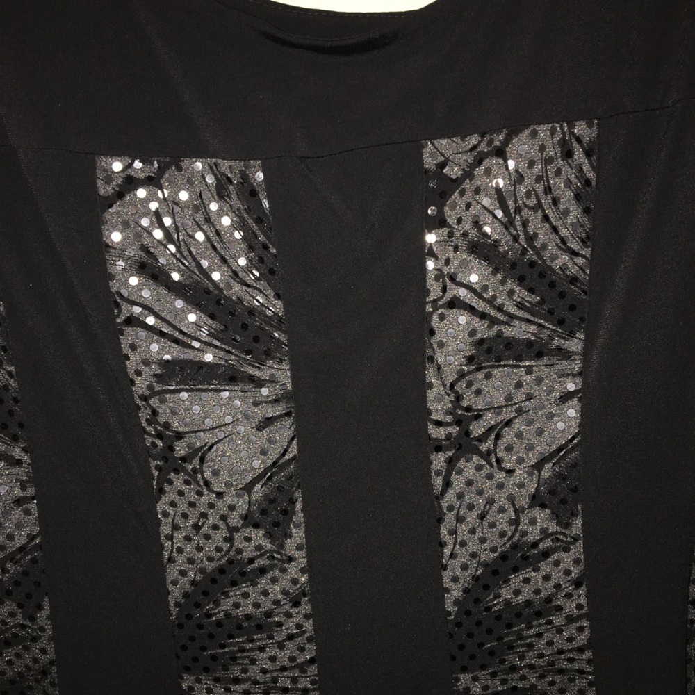 CONNECTED APPAREL NWT AUTHENTIC BLACK WITH SILVER GLITTER DOTS SLEEVELESS DRESS - Picture 6 of 11